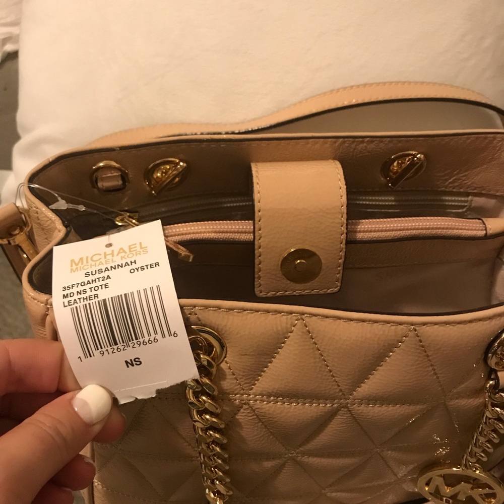 Michael Kors Susannah leather quilted small tote